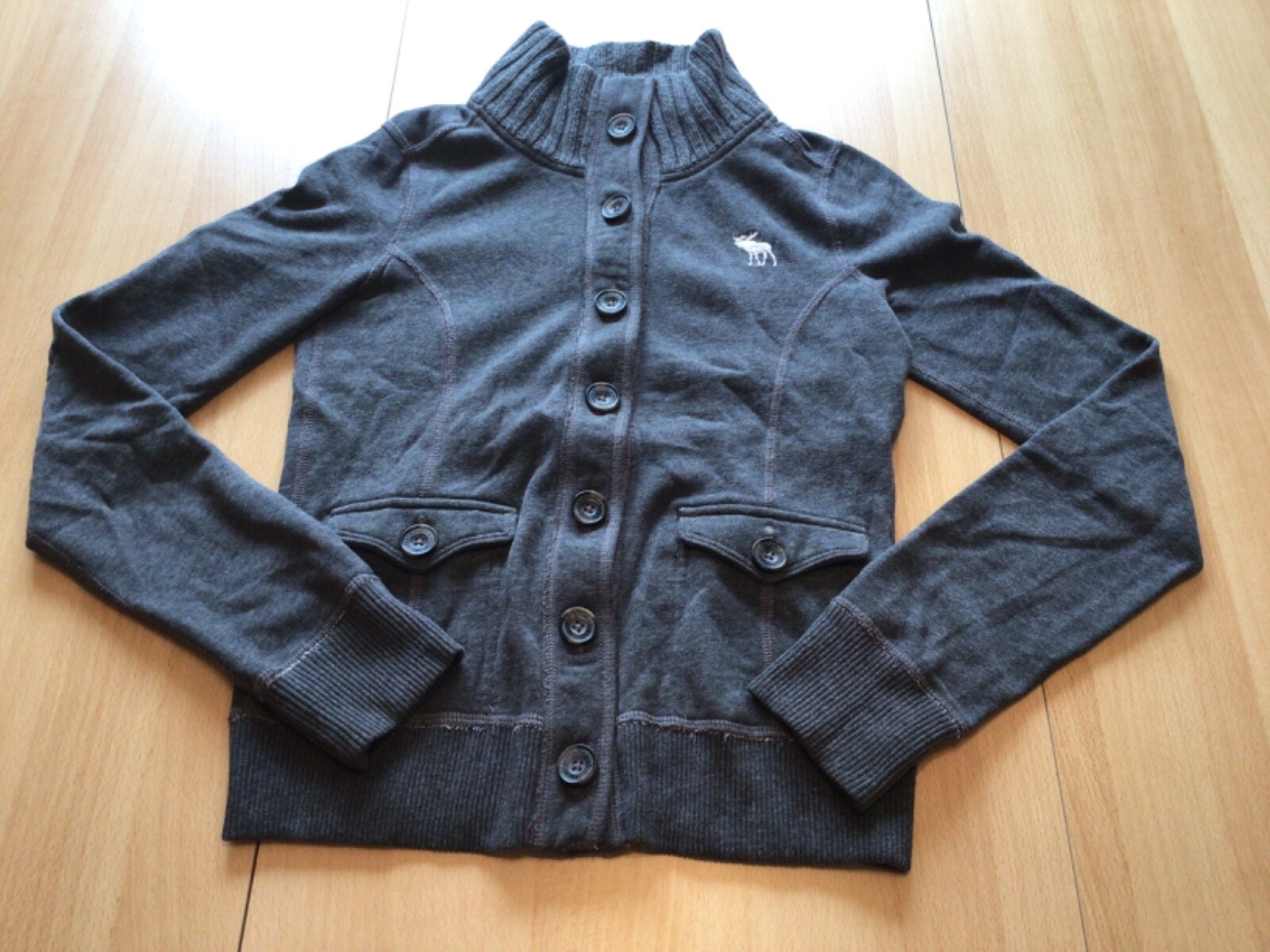 Abercrombie& Fitch Damenjacke mit Strickbund grau Gr. S