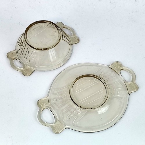 Set of Two Art Deco Pressed Glass Bowls, Two Art Deco Pressed Glass Bowls - Picture 10 of 12