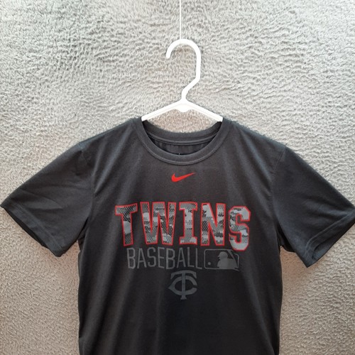 Minnesota Twins Shirt Adult Small Gray Nike Dri Fit Performance MLB Baseball - Picture 8 of 9