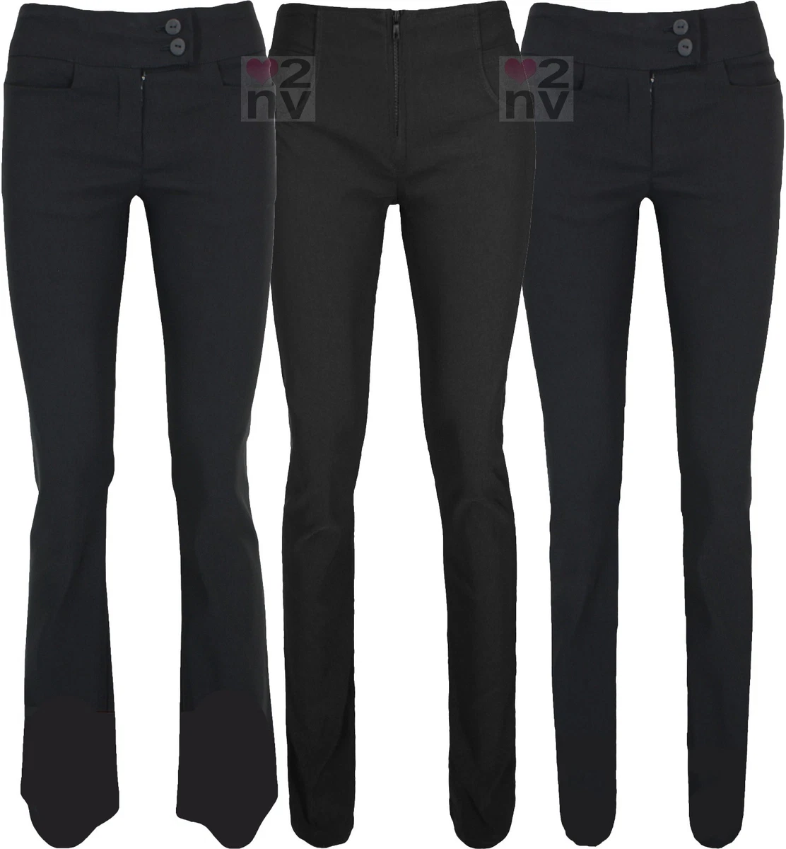 Long leg skinny black trousers top