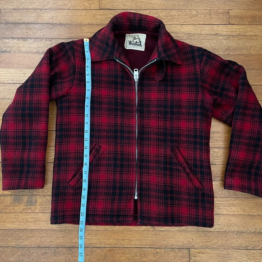 Jaqueta Feminina Curta Vintage Woolrich Buffalo Xadrez Caça Mackinaw Tamanho P - Imagem 4 de 4