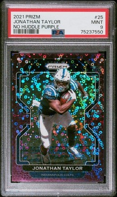 JONATHAN TAYLOR 2021 PRIZM PURPLE #25 NO HUDDLE MINT 9 PSA /35
