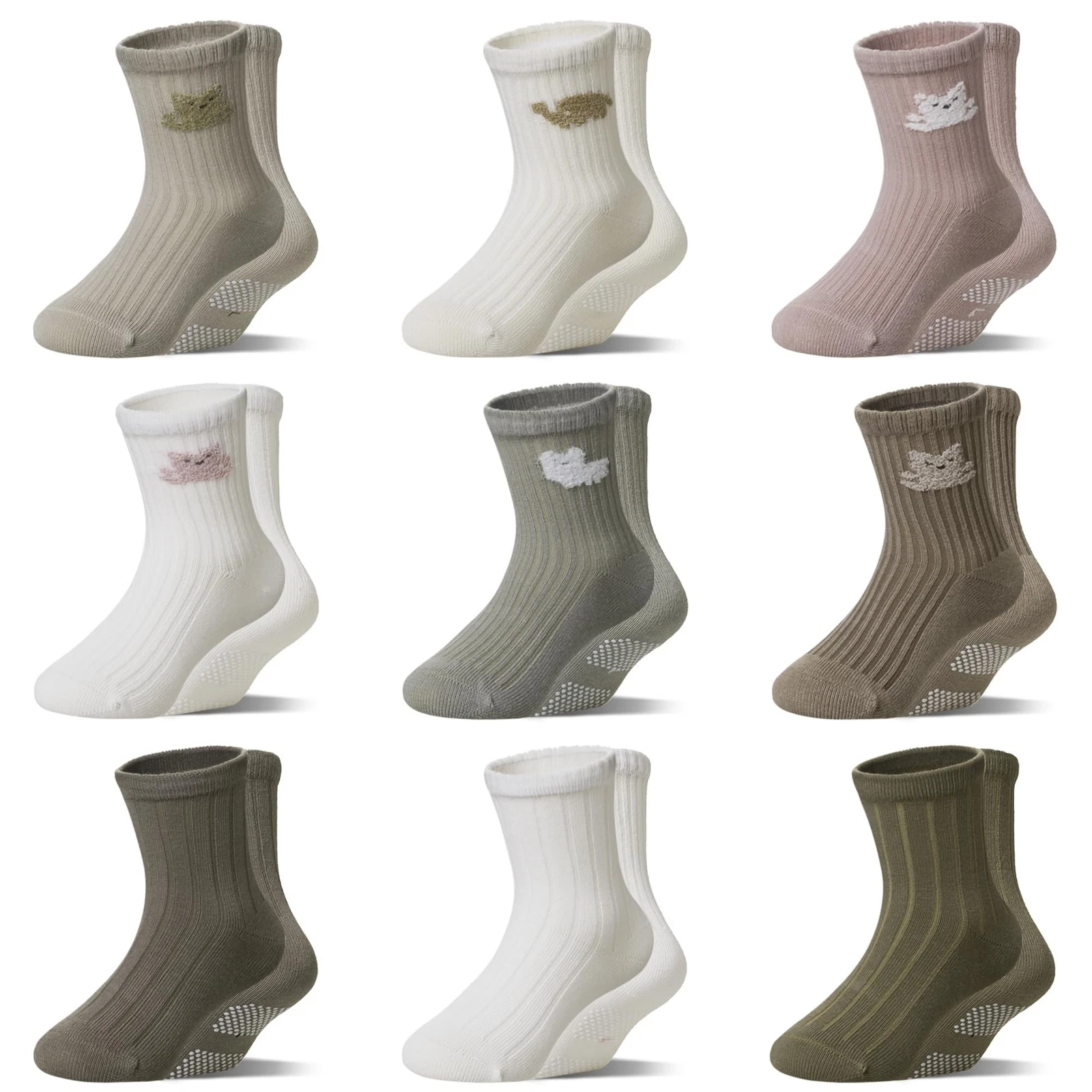 Baby Socks Toddler Grip Non Slip Cotton Crew Infant Boys Girls Anti Skid Sock...
