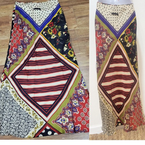 Jean Paul Gaultier Vintage 90's patchwork silk Skirt size 6