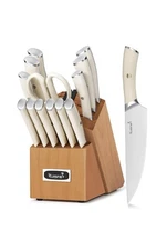 Kitchen Knife Set,High Carbon Stainless Steel Super Sharp Blades,Knife Block Set
