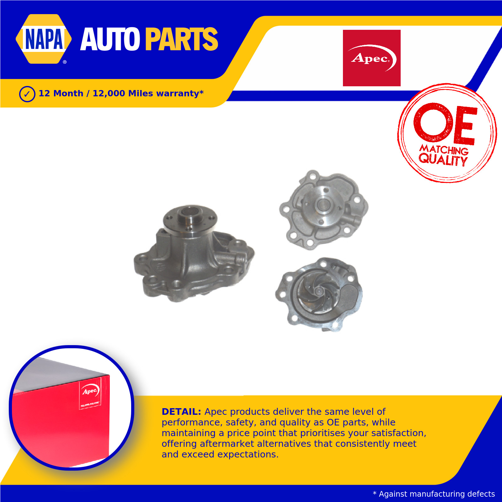 Water Pump fits SUZUKI SWIFT ZC33S 1.4 2017 on K14C Coolant 1740051K00 Apec New