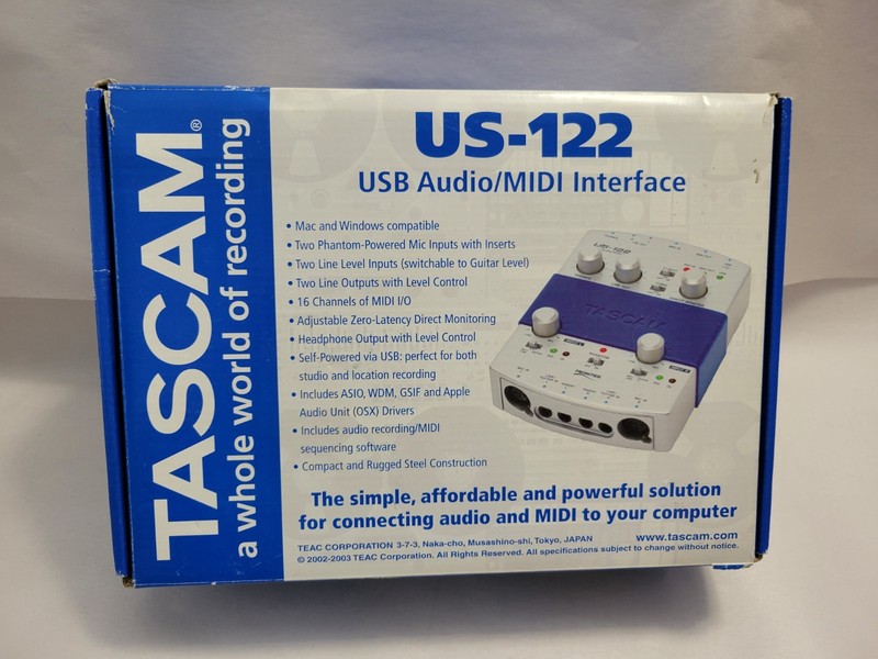 Tascam US-122 USB Audio Midi Interface DJ Mixer 2-Channel Untested