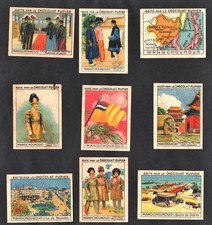 Manchuria 1938 Rare French 9 Cards Set Manchukuo China Russia Kang-Teh Japan