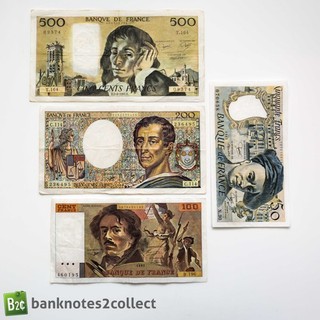 FRANCE: Set of 4 French Franc Banknotes.