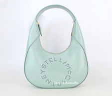 NEW STELLA MCCARTNEY Perforated Logo Faux Leather Hobo Bag, Color: Mint
