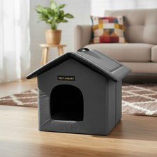 Compact  Insulated Outdoor Cat House with Clips - Ideal for Winter Safeguard