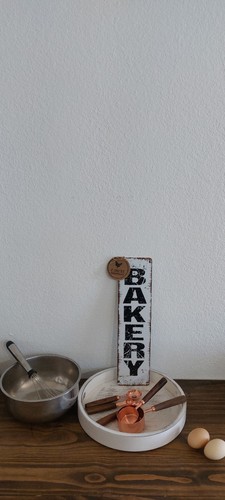 Small Metal Rustic Distressed Bakery Kitchen Decor Farmhouse French Country Sign - Picture 4 of 17