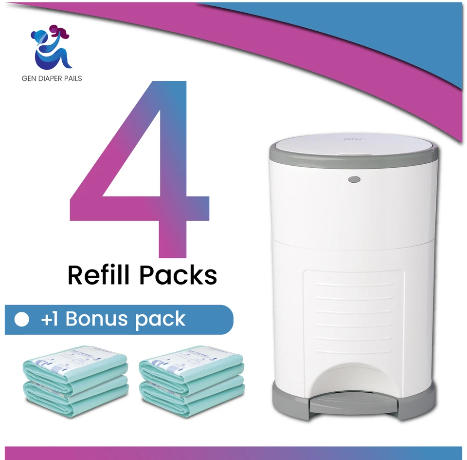 Repuesto de cubo de pañales Decor Classic, 5 forros de recarga, 30 % más grueso, a prueba de fugas, enviado Foto 2 de 4