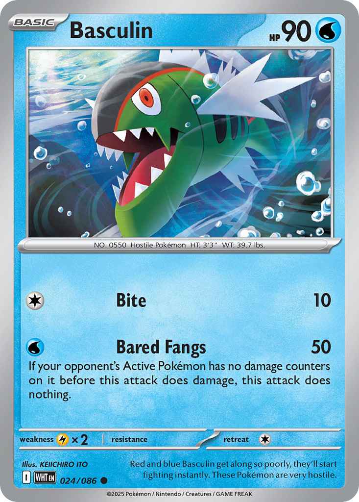 Basculin 24/86 Common | White Flare | Pokemon Card