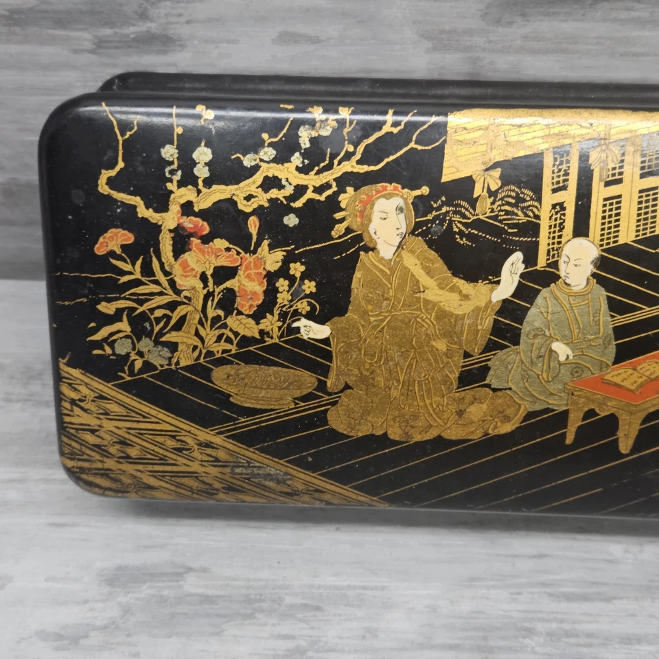 Black Lacquer Japanese Meiji Long Domed Box - Image 3 of 4