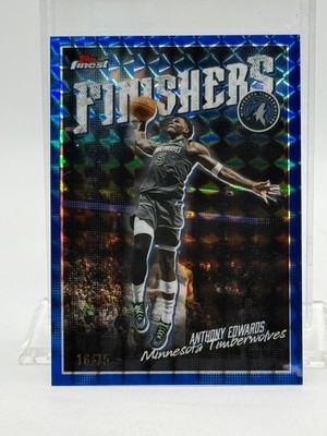 2026 Topps Finest Finishers Blue Geometric #FI-2 / ANTHONY EDWARDS (#'d / 75)