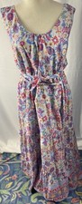 Talbots Maxi Dress 20 Floral Fully Lined Tiered Coastal Vacay Cruise Party