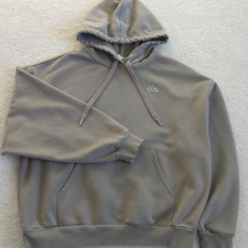 Alo Yoga Accolade Hoodie Unisex Adults Medium Brown Pullover Sweatshirt Jacket 