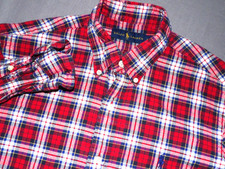 Polo Ralph Lauren Long Sleeved Plaid Casual Button Up Shirt Men's Medium