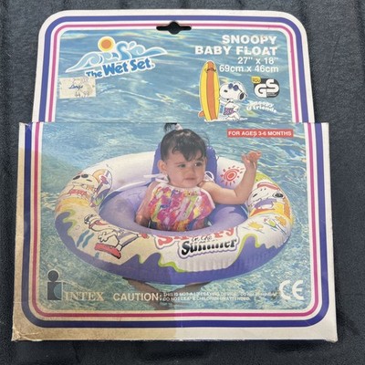 Vintage 1991 The Wetset Snoopy Baby Float 27  X 18  Damaged Box