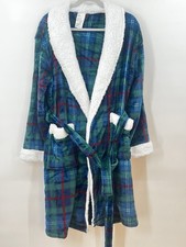 NWOT plaid Plush Fleece Robe Tie Pockets Small Medium