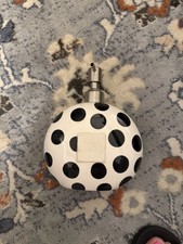 Ceramic Soap Dispenser White with Black Spots Polka Dot Bathroom Accessory