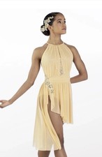 WEISSMAN Dance Costume Lyrical Yellow 10,000 MILES LA Large Adult