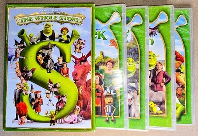 Shrek: The Whole Story (DVD, 2010, 5-Disc Set) Dreamworks DVD Box Set Mike Myers