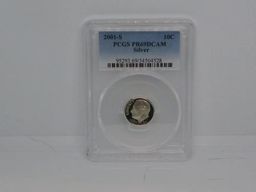 2001 S SILVER ROOSEVELT DIME PCGS PR69