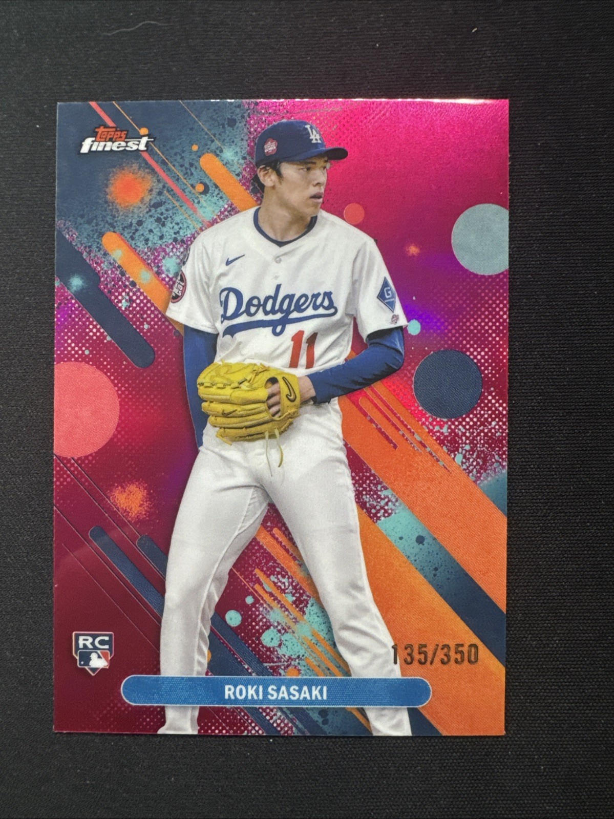 2025 Topps Finest - Common Roki Sasaki #40 Magenta Refractor /350 (RC)