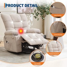 Power Lift Recliner Chair Oversized Electric Massage Heat Recliner for Elderly