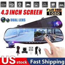 1080P Full-HD Dual-Dash Car DVR Camera - Front & Rearview HD Video Recorder
