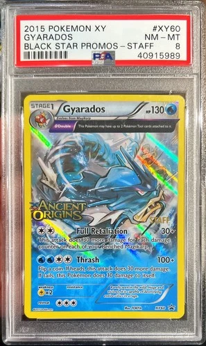 2015 Pokemon XY Ancient Origins Gyarados Black Star Promo STAFF Prerelease PSA 8