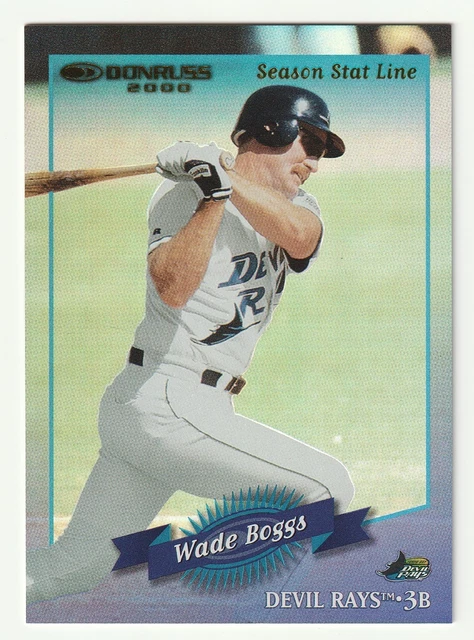 WADE BOGGS 2001 DONRUSS #59 / SEASON STAT LINE #13/88 TAMPA BAY DEVIL RAYS