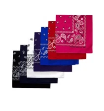 12 Pack Paisley Print Bandana 100% Cotton Head Warp Scarf