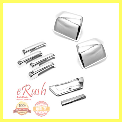 FOR 2015 2016 2017 FORD F150 4D CHROME DOOR HANDLE+TAILGATE+MIRROR COVERS COMBO