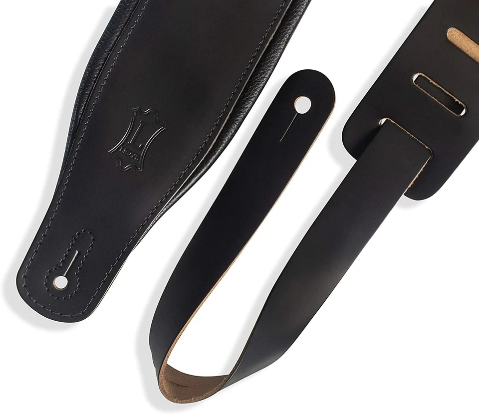 Correa de guitarra de cuero de 3" de ancho Levy's Leathers con relleno de espuma y ropa de cuero Foto 2 de 4