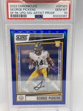 GEORGE PICKENS 2022 SCORE ROOKIE SIGNATURES ARTIST'S PROOF AUTO /35 PSA 10 POP3