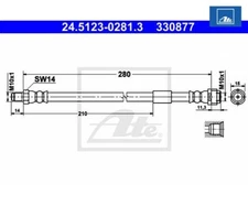 Brake Hose ATE 24.5123-0281.3 for Mercedes-Benz C-Class