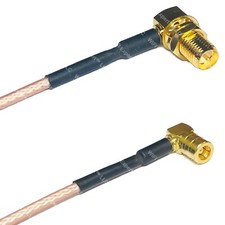 RG316 RP-SMA FEMALE ANGLE to SMB FEMALE ANGLE RF Cable Rapid-SHIP LOT