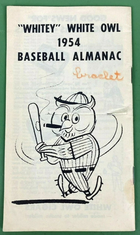 1954 MLB Baseball Almanac Ty Cobb "Whitey" White Owl Cigar Booklet 38 Pages VTG - Image 4 of 4