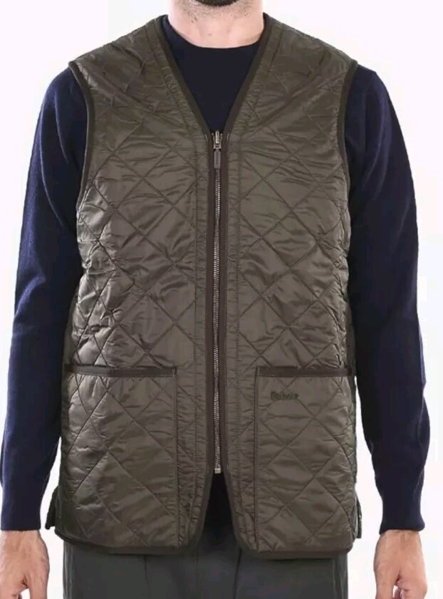 Barbour Men's Polarquilt Waistcoat Zip-In Liner, Olive, Green, XL