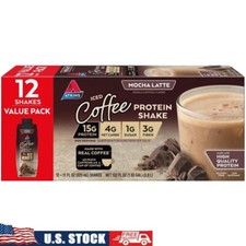 Mocha Latte Iced Coffee Protein Shake Low Carb Low Sugar Keto Friendly 12 Ct New