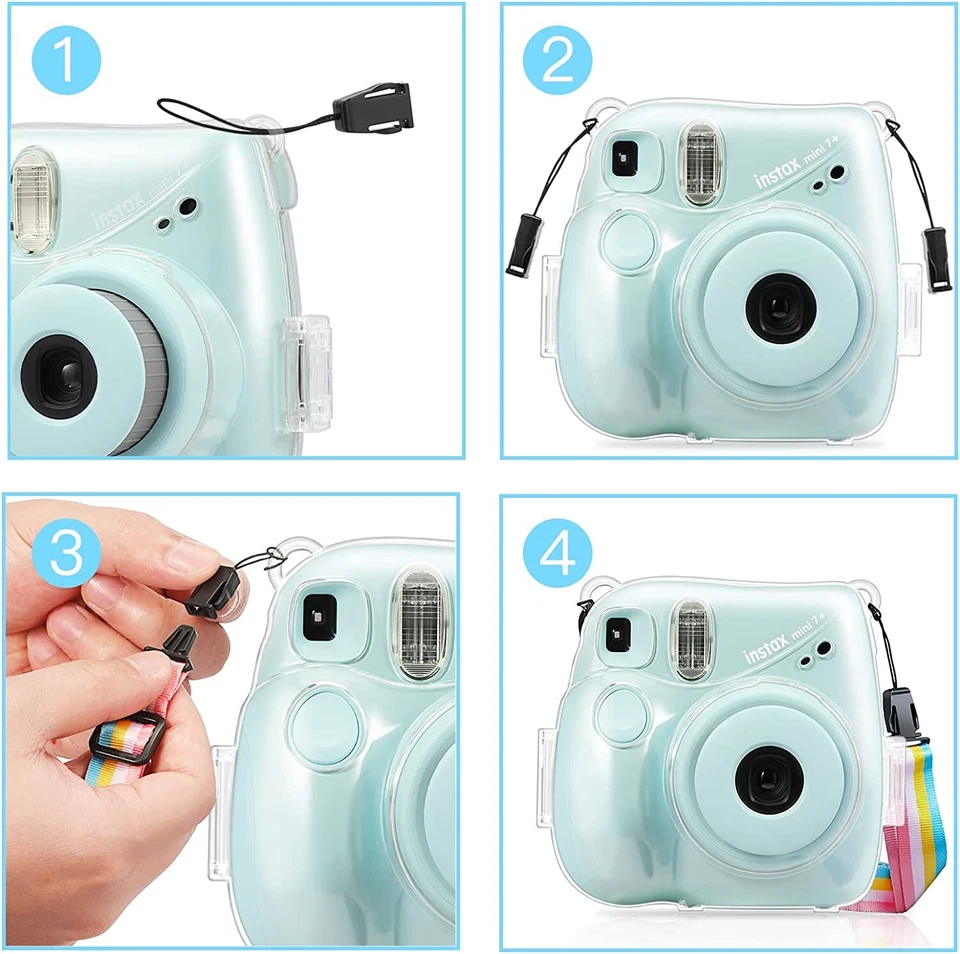 For Fujifilm Instax Mini 7+ Instant Film Camera Protective Case Hard Shell Cover - Image 4 of 4