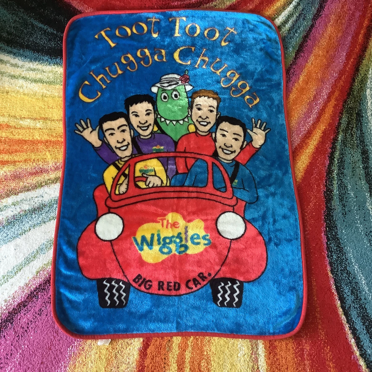 Vintage The Wiggles Blanket Throw Big Red Car Toot Chugga 30x45 Plush  Fleece | eBay