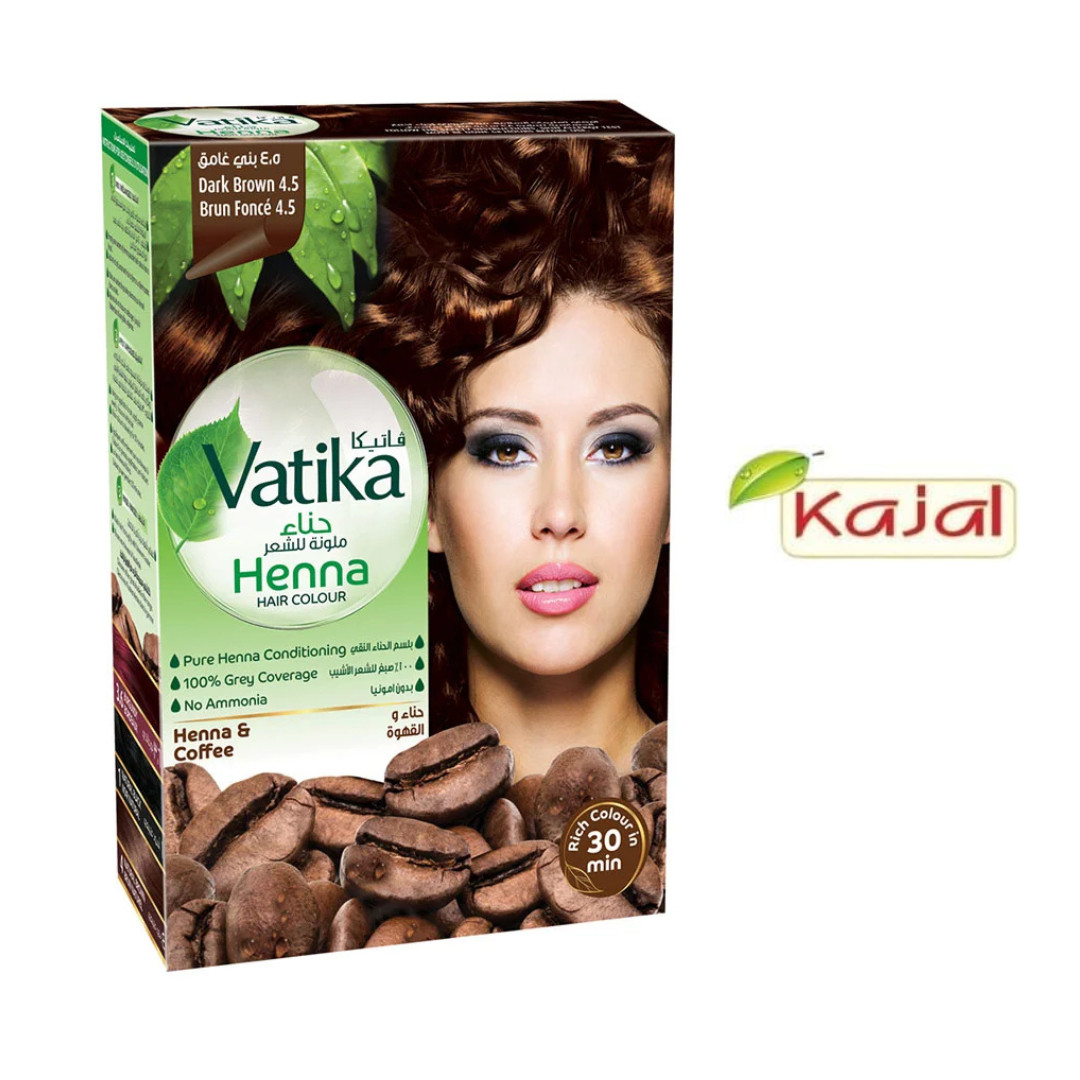 Dabur Vatika Henna Haarfarbe Dunkelbraun Hair Colour Dunkelbraun 6x10g (60g)