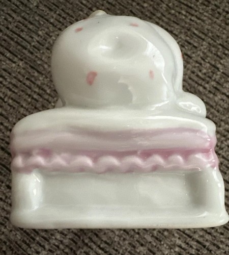 Moneda de oso de peluche vintage bebé niña alcancía porcelana ahorro dormir rara - Imagen 8 de 10