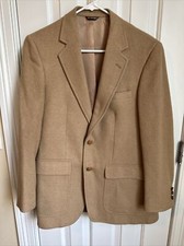 Vintage Two Button Tan Wool Blazer