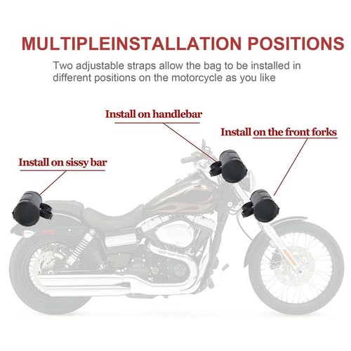 12'' Motorcycle Tool Bag Front Fork Handlebar Saddlebag Leather Storage Pouch US - Picture 6 of 12