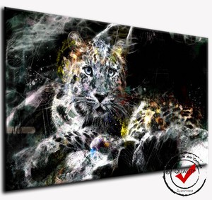Leopard Leinwand Bild Tier Wandbild Abstrakt Kunstdruck Natur Modern Bilder Deko Ebay